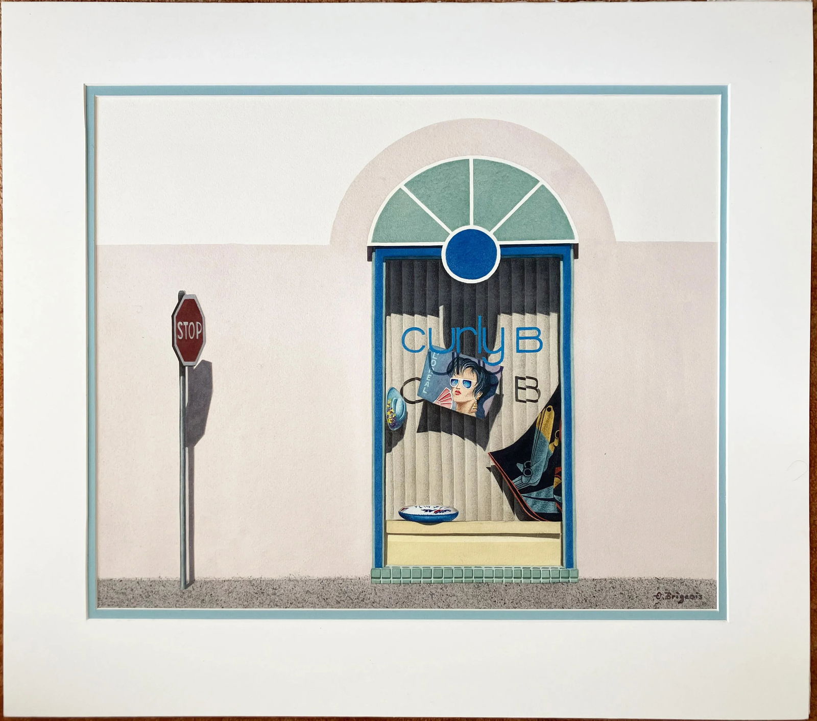 1987 Evelyne Brigeois Watercolor Painting, "A Storefront in Troyes, France" - 12