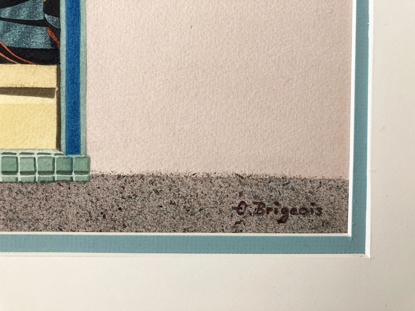 1987 Evelyne Brigeois Watercolor Painting, "A Storefront in Troyes, France" - 7