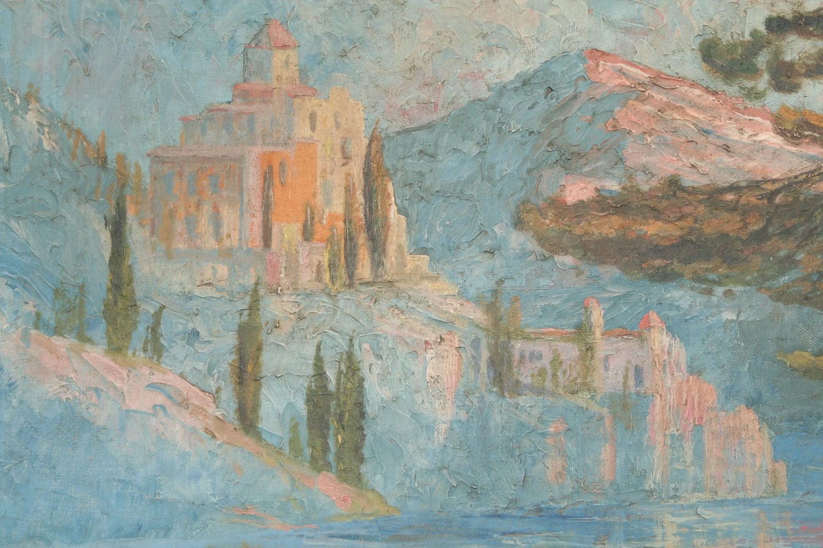 Italian Villa, Vintage Oil Painting - 2