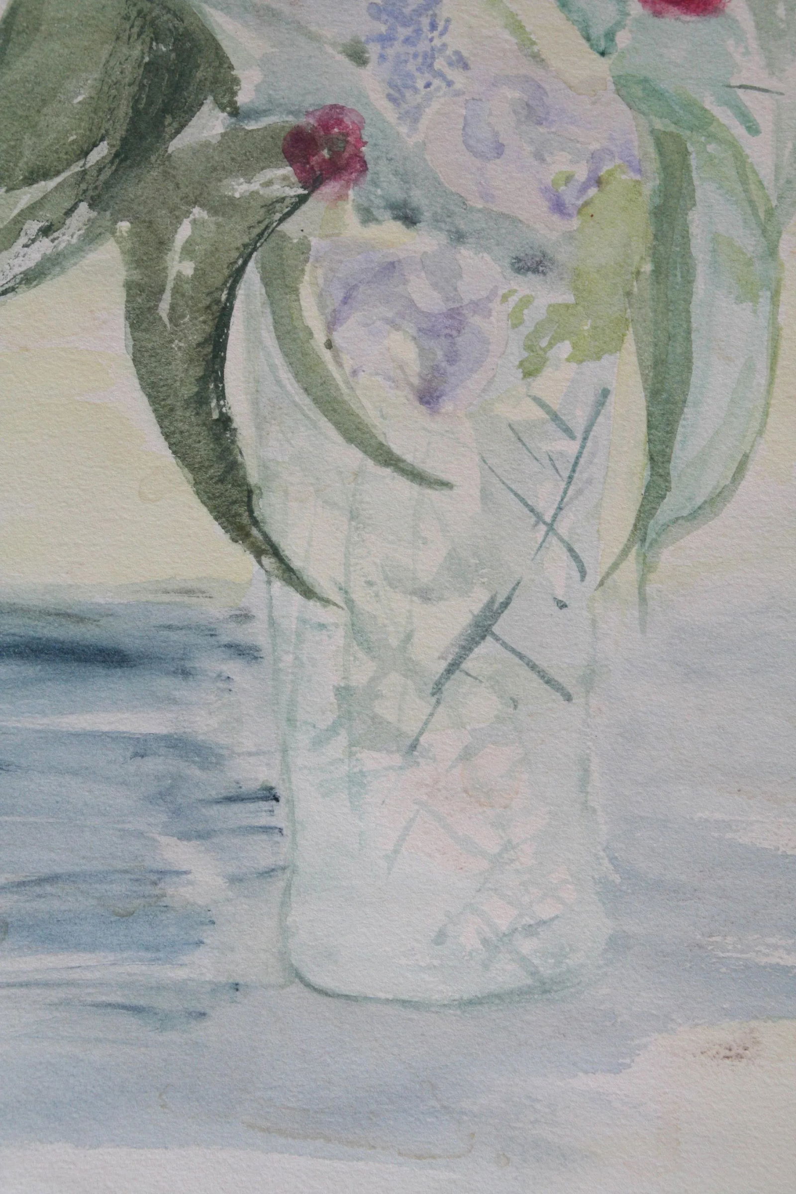 Original Vintage Watercolor Floral Still Life Painting - 3