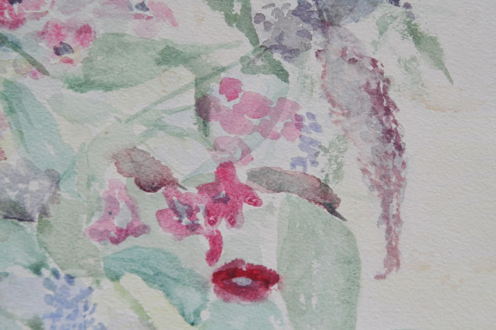 Original Vintage Watercolor Floral Still Life Painting - 4