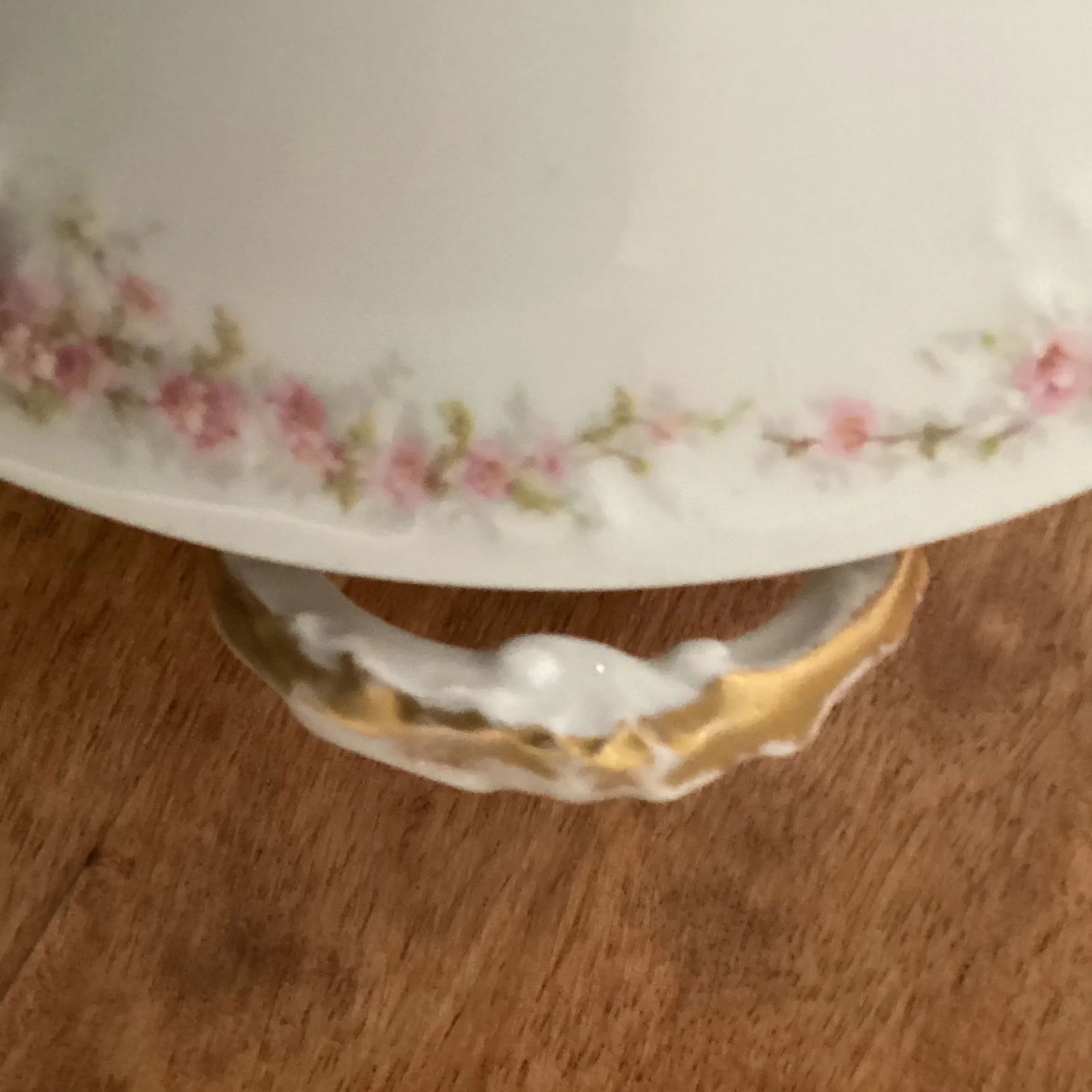 Antique Htf Theodore Haviland Limoges France Covered Serving Dish with Gold Accents - 11