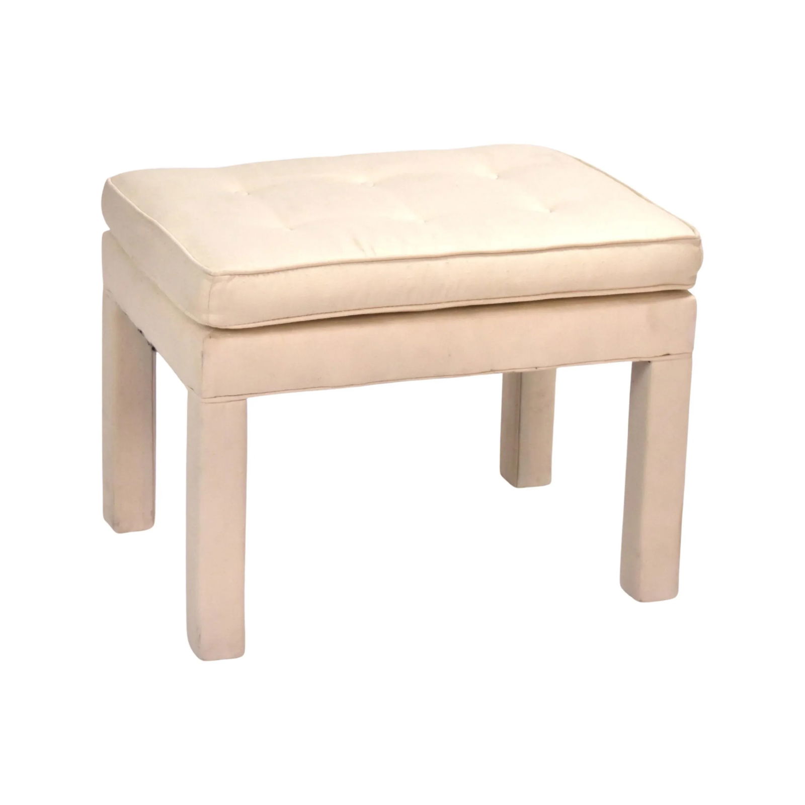 Vintage Mid-Century Modern Upholstered Bench Vanity Stool - 2