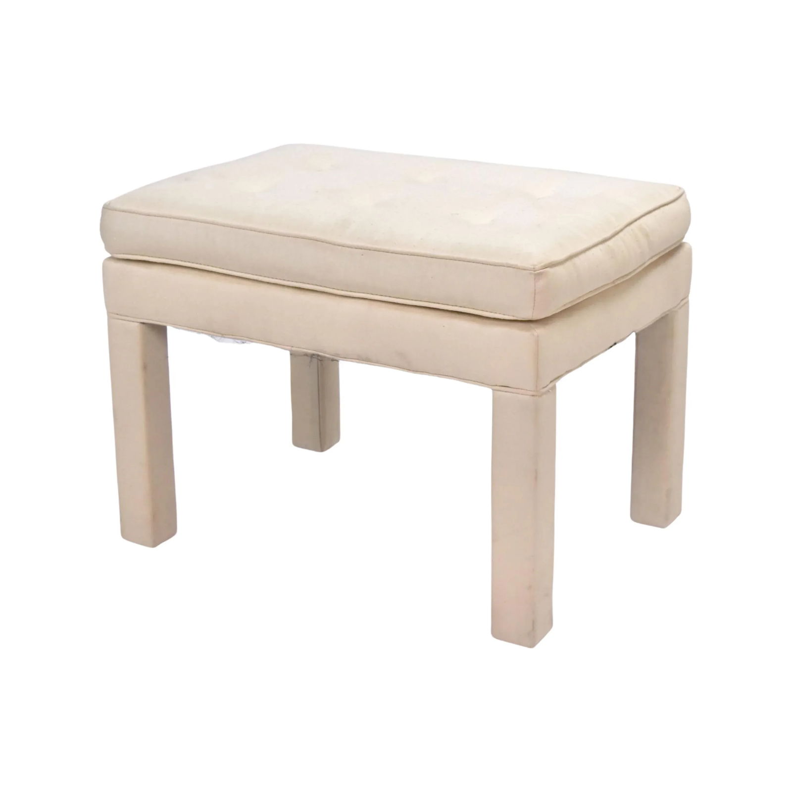 Vintage Mid-Century Modern Upholstered Bench Vanity Stool - 7