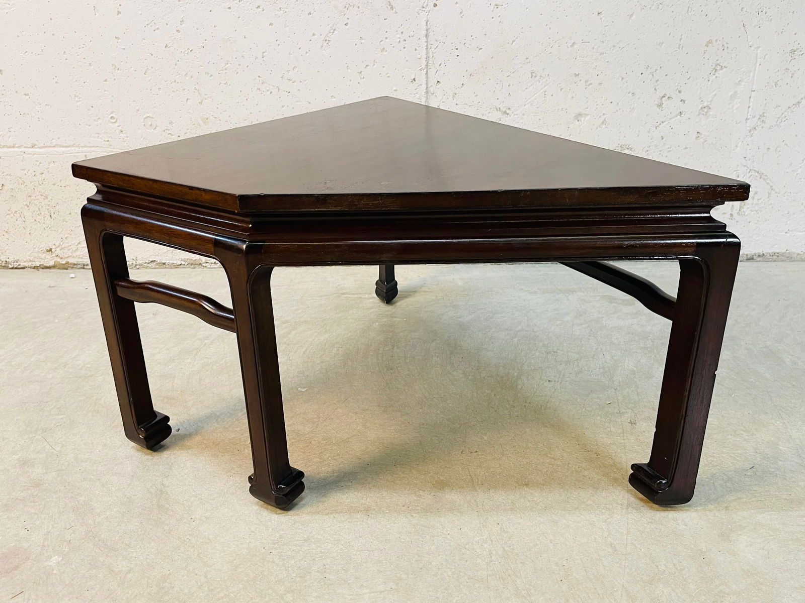 Vintage Asian Style Mahogany Corner Side Table - 5