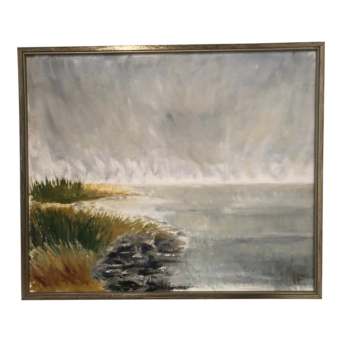 Mid 20th Century Vintage Swedish Coastal Painting (1 of 9)