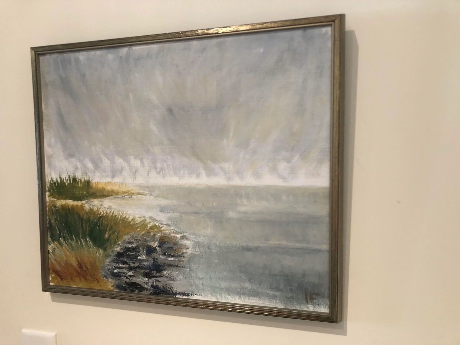 Mid 20th Century Vintage Swedish Coastal Painting - 3