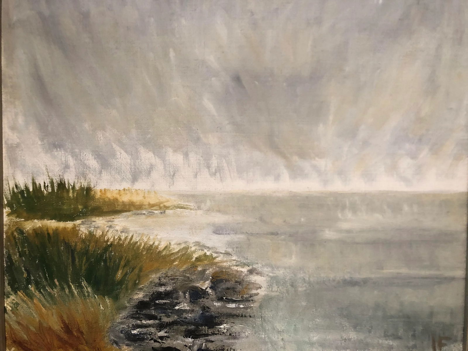 Mid 20th Century Vintage Swedish Coastal Painting - 6