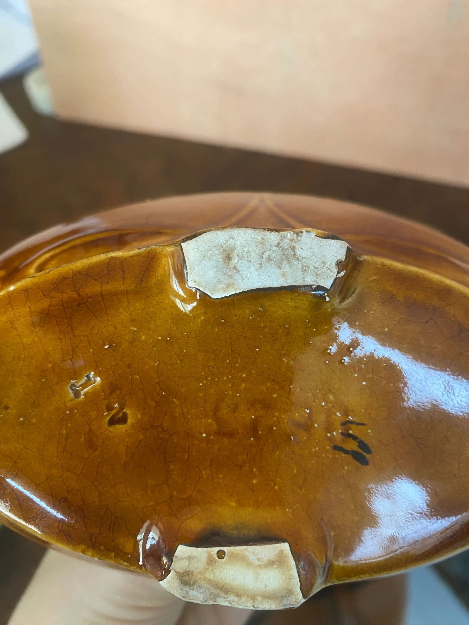 Early 20th Century Majolica Brown, Turquoise and Pink Sugar Bowl - 6