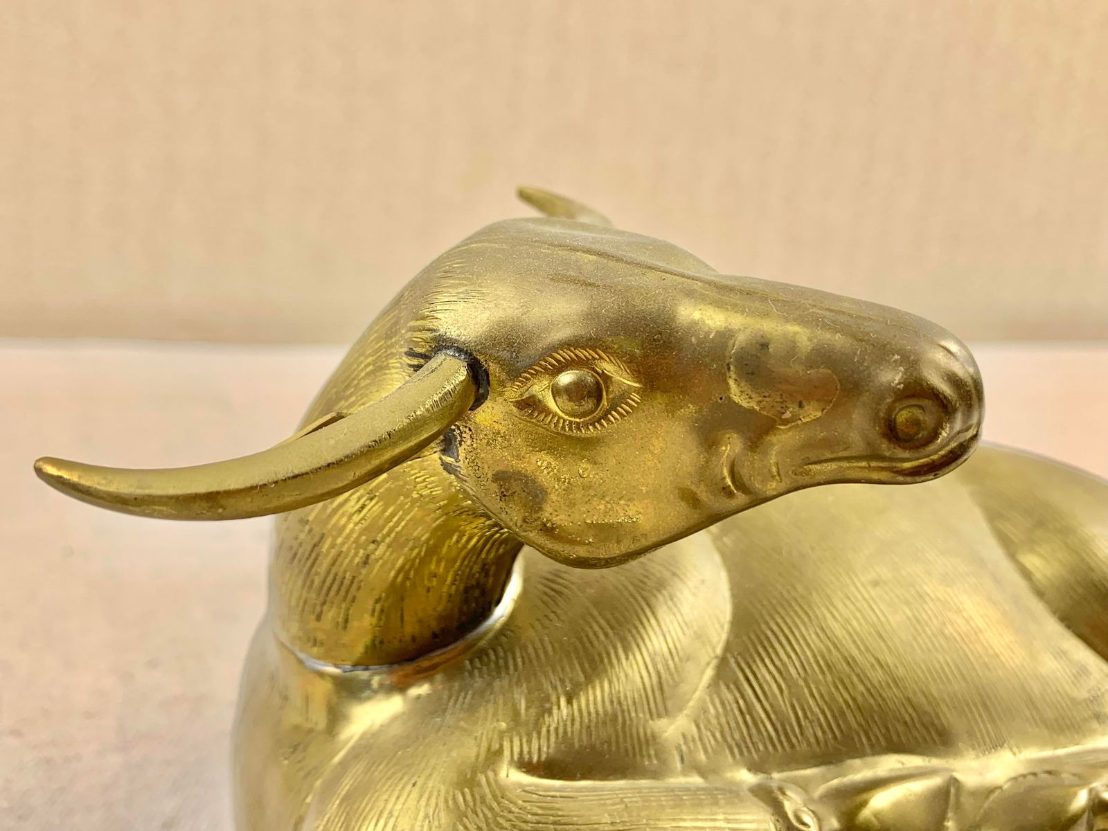 Vintage Brass Bull Repousse Box - 7