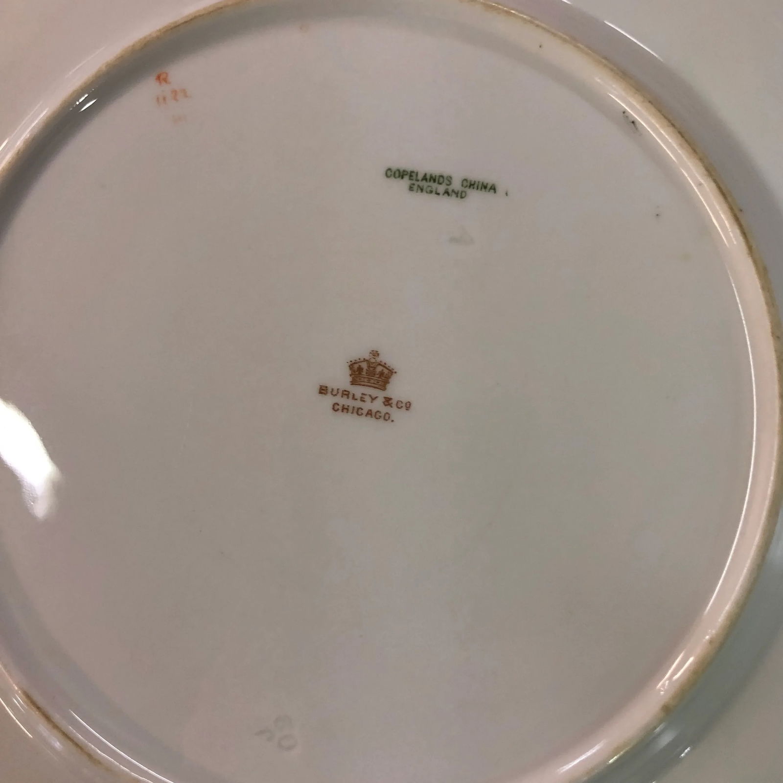 Circa 1902 Copeland Gold and Red Decorative Plates- Set of 10 - 3