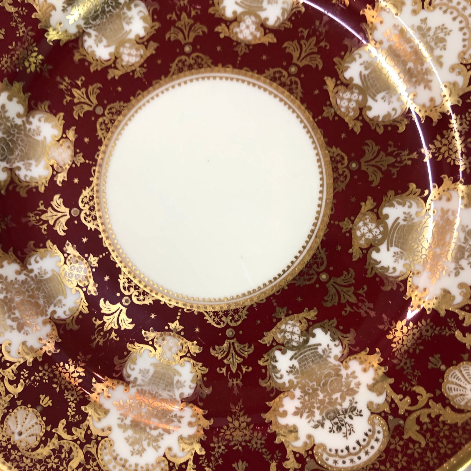 Circa 1902 Copeland Gold and Red Decorative Plates- Set of 10 - 4