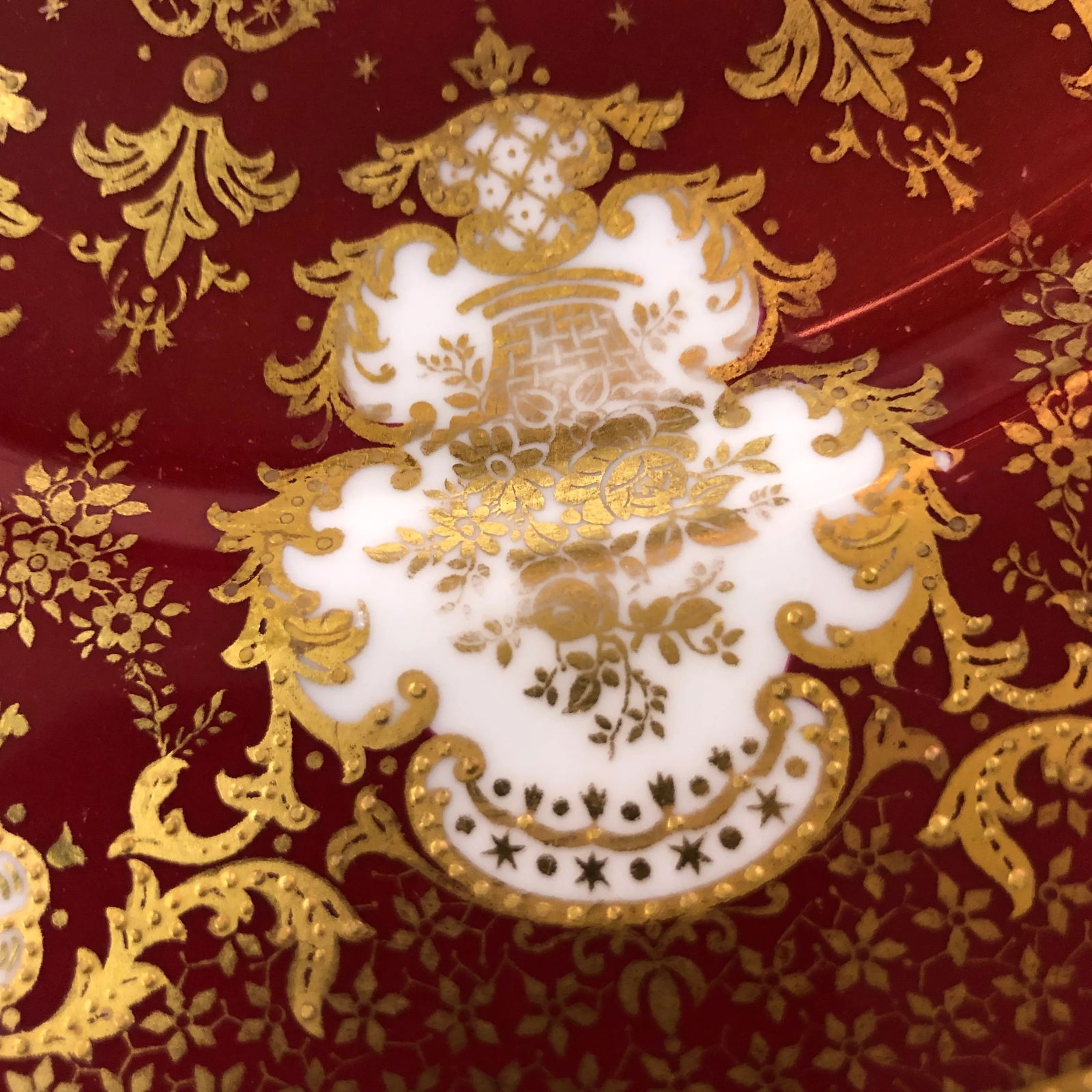 Circa 1902 Copeland Gold and Red Decorative Plates- Set of 10 - 5