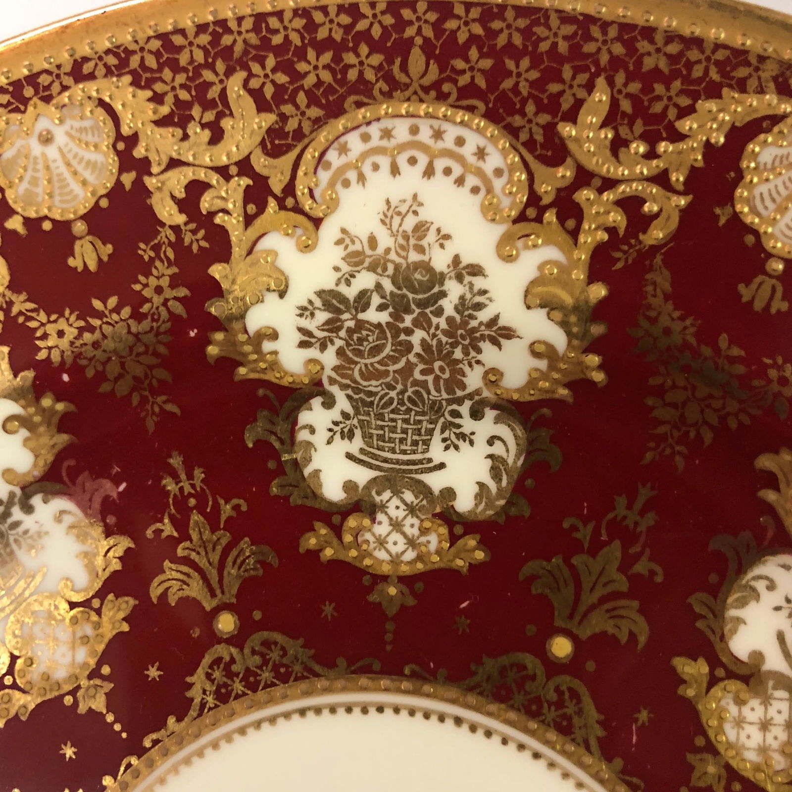 Circa 1902 Copeland Gold and Red Decorative Plates- Set of 10 - 7