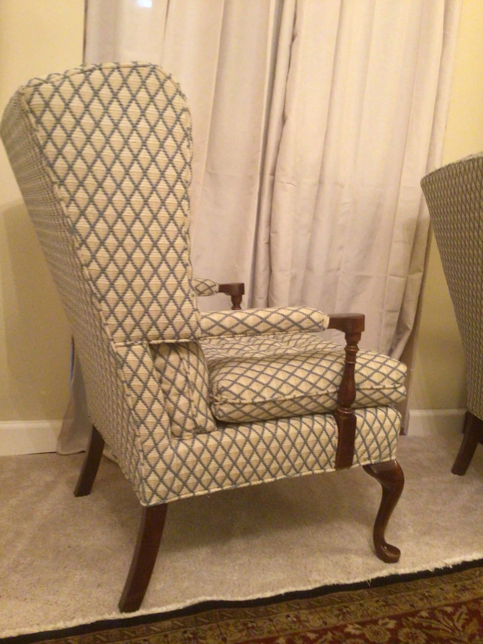 Vintage Ethan Allen Open-Arm Wingback Chairs - a Pair - 5