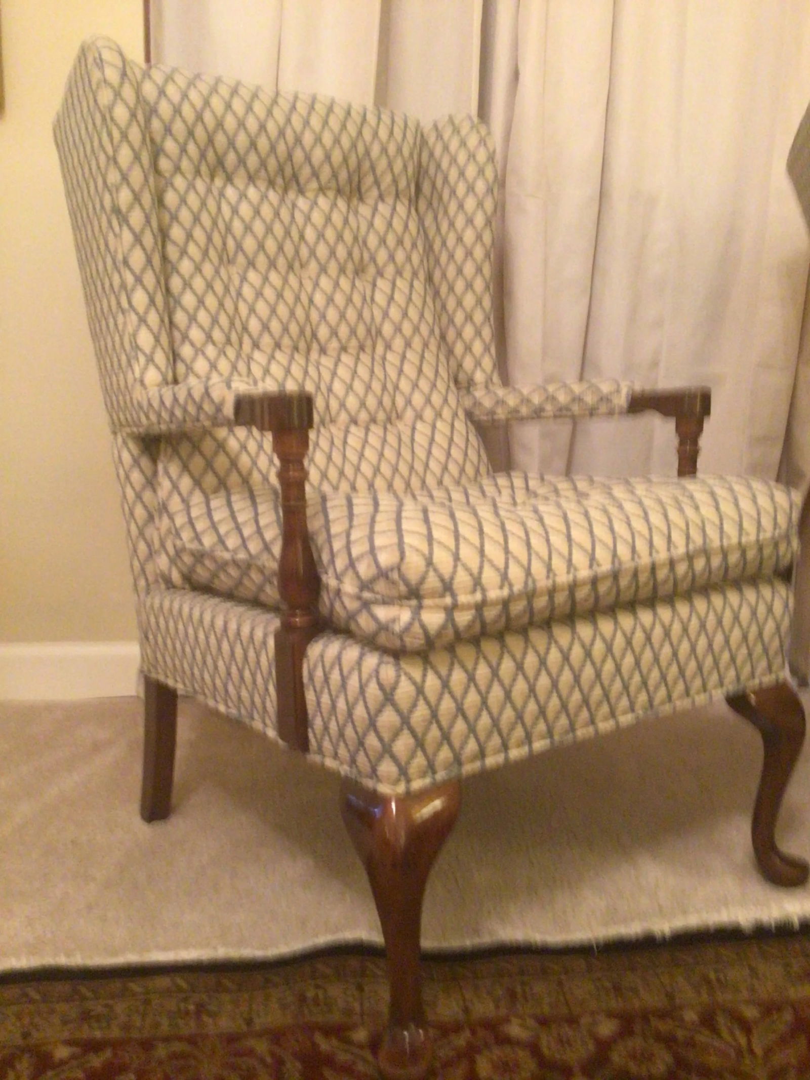 Vintage Ethan Allen Open-Arm Wingback Chairs - a Pair - 6