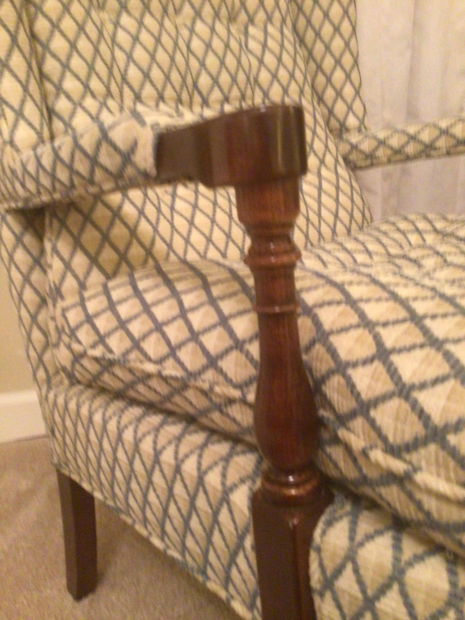 Vintage Ethan Allen Open-Arm Wingback Chairs - a Pair - 8