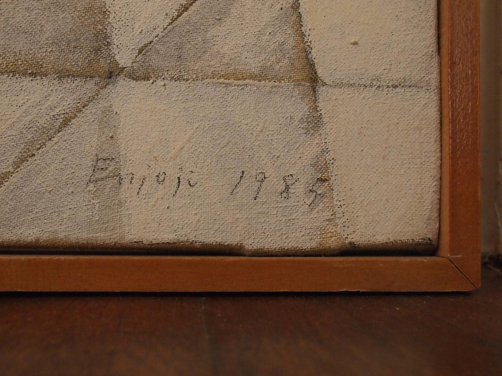 1985 Original Abstract Expressionist Shichiro Enjoji Abstract Expressionist Acrylic Painting on Canv - 8