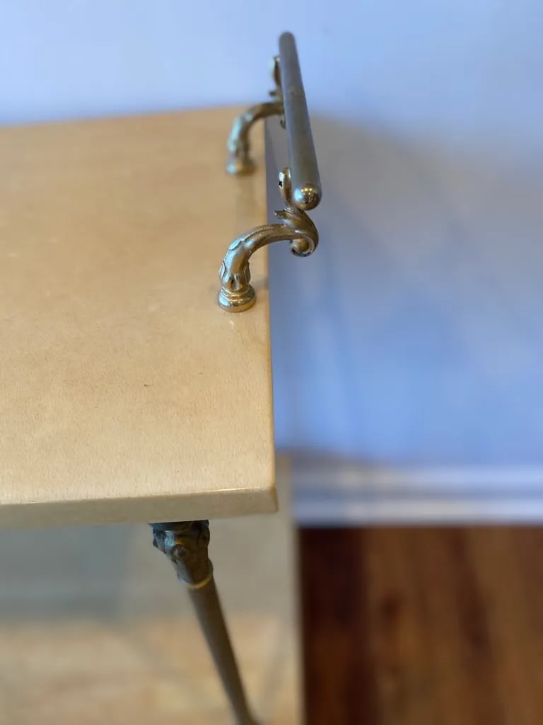 Aldo Tura Lacquered Goat Skin Bar Cart - 3