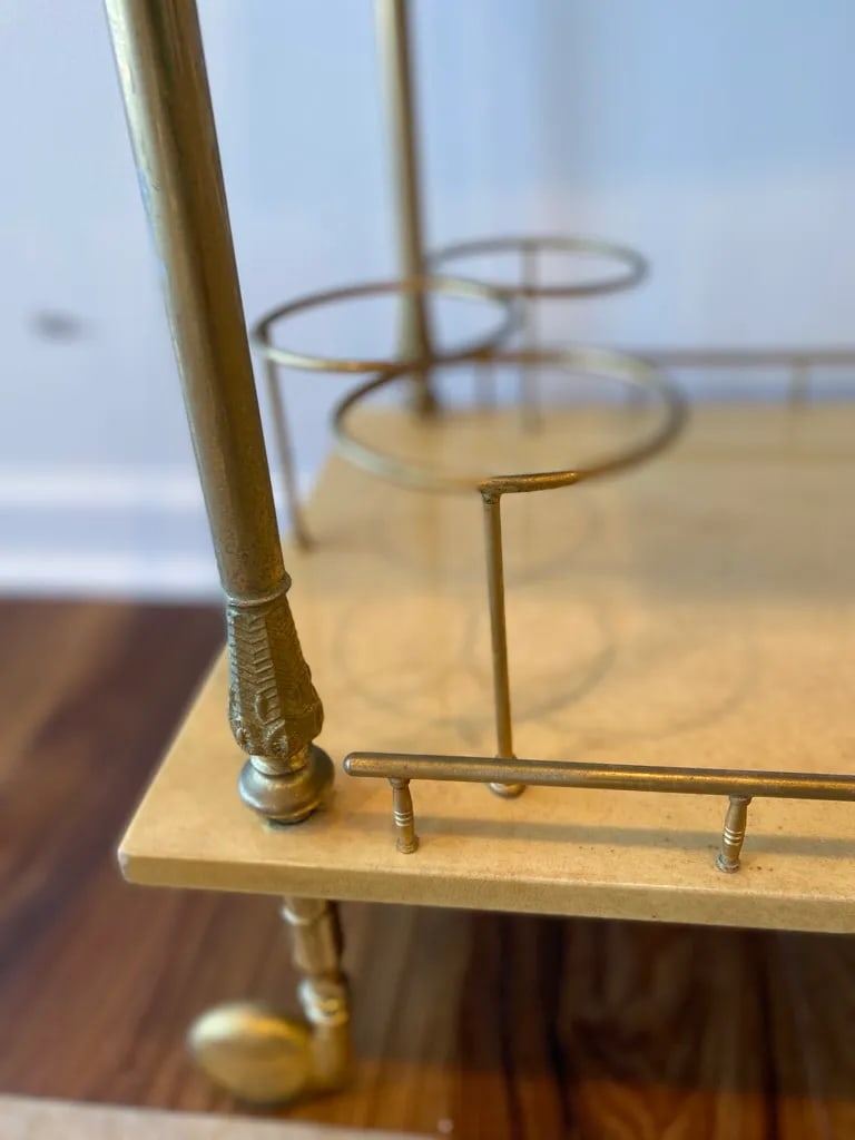 Aldo Tura Lacquered Goat Skin Bar Cart - 4