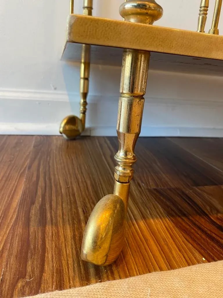 Aldo Tura Lacquered Goat Skin Bar Cart - 6