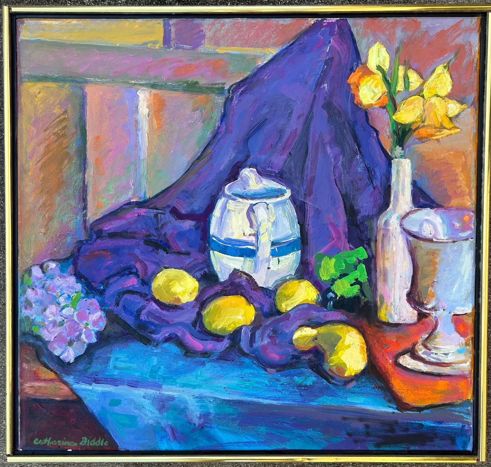 1980s Original Impressionist Still Life Oil Painting on Linen - 2