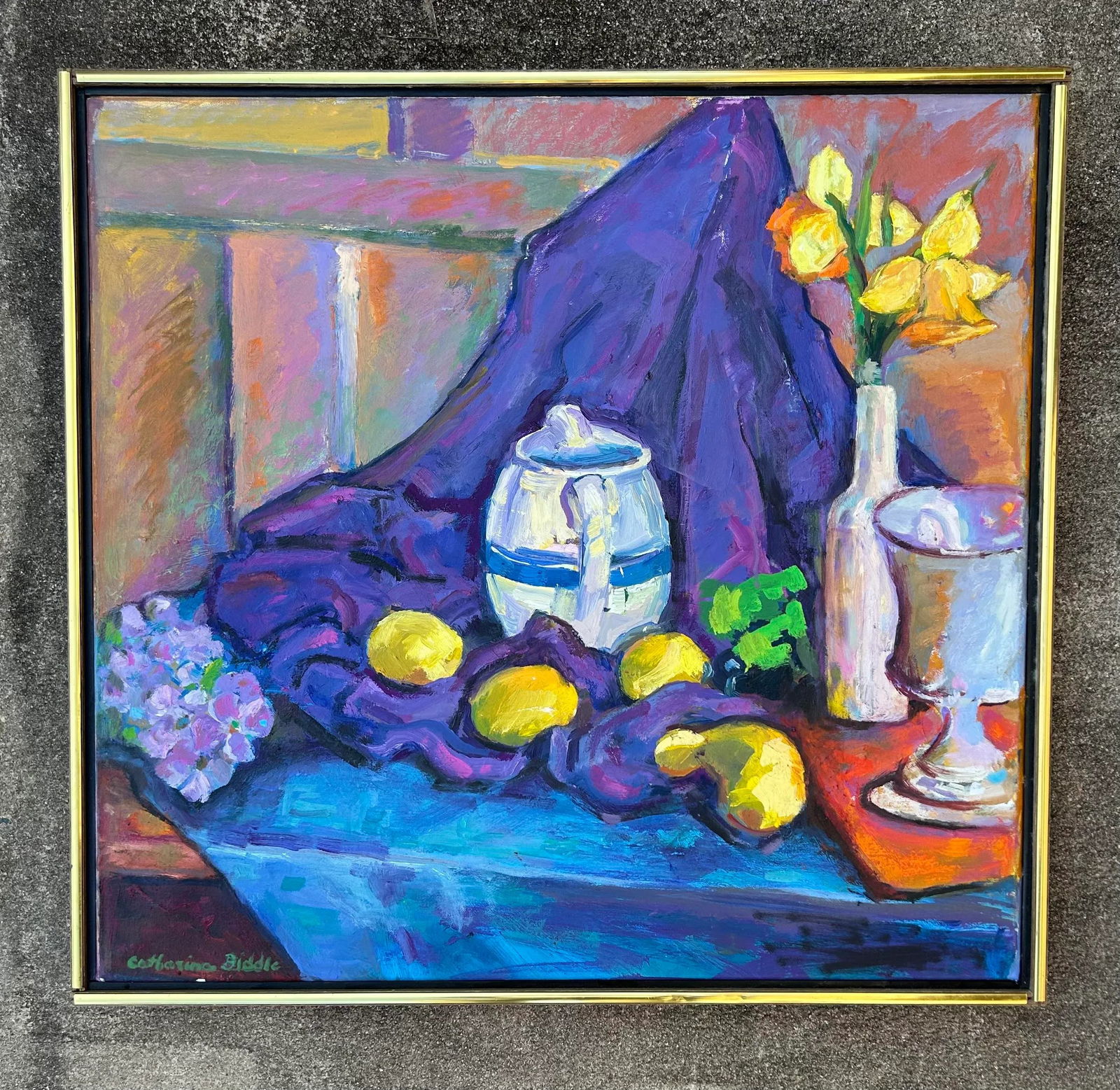 1980s Original Impressionist Still Life Oil Painting on Linen - 7