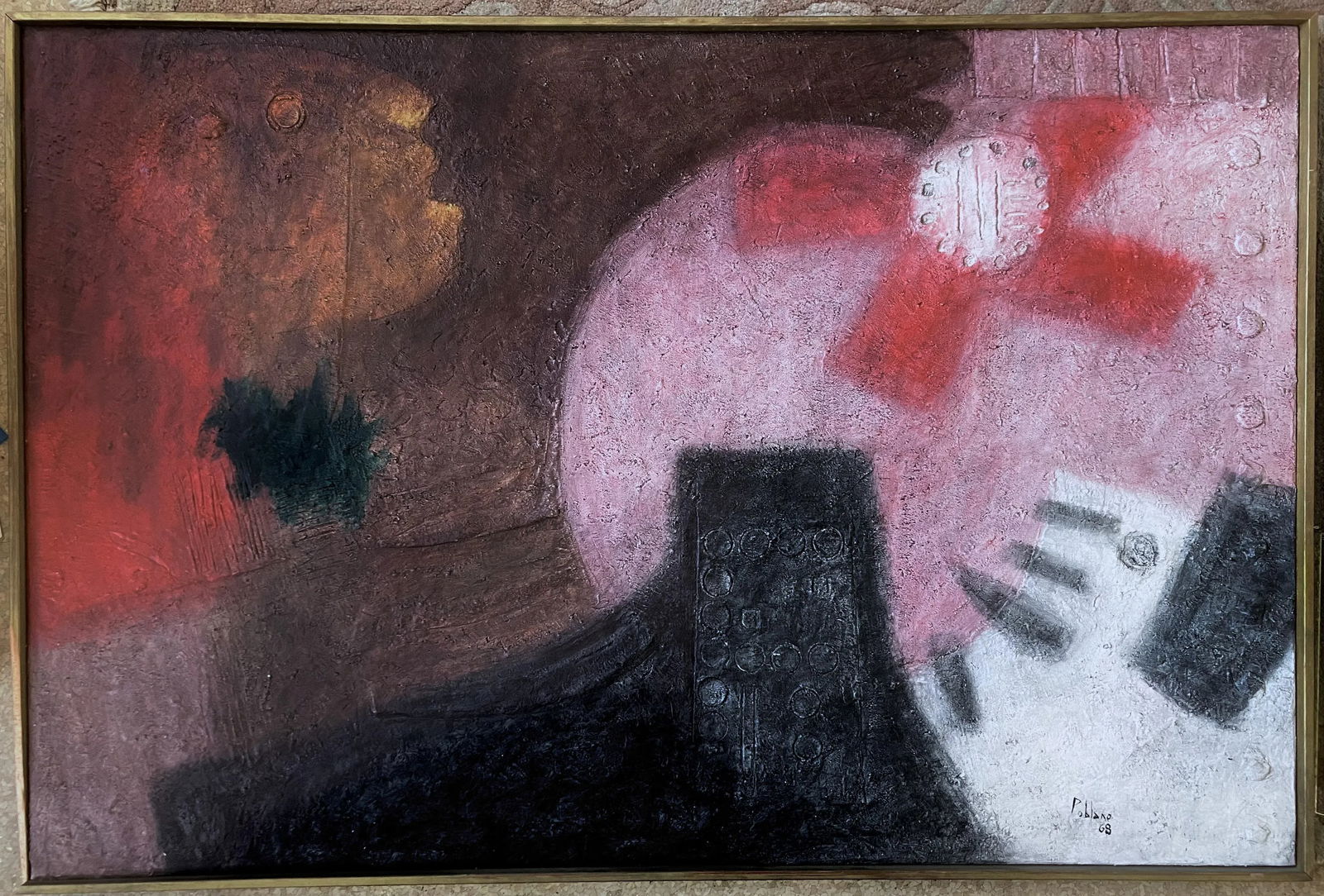 Astronomo Large Mexican Modernist Mixed Media Art by Ruben Poblano - 10