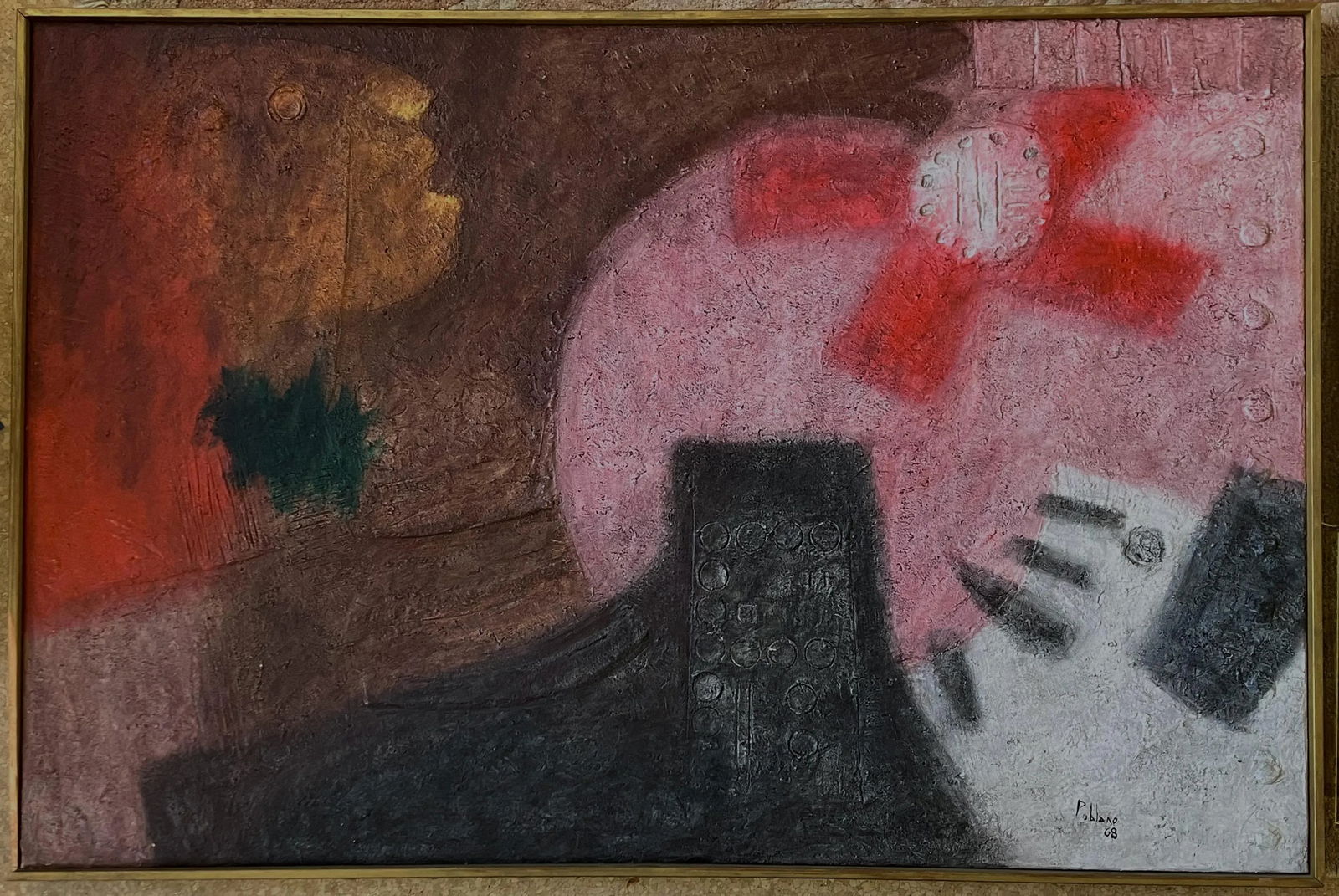 Astronomo Large Mexican Modernist Mixed Media Art by Ruben Poblano - 3