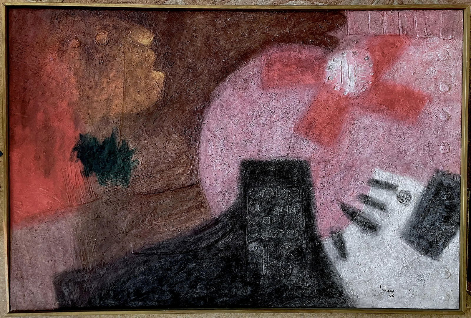 Astronomo Large Mexican Modernist Mixed Media Art by Ruben Poblano - 4