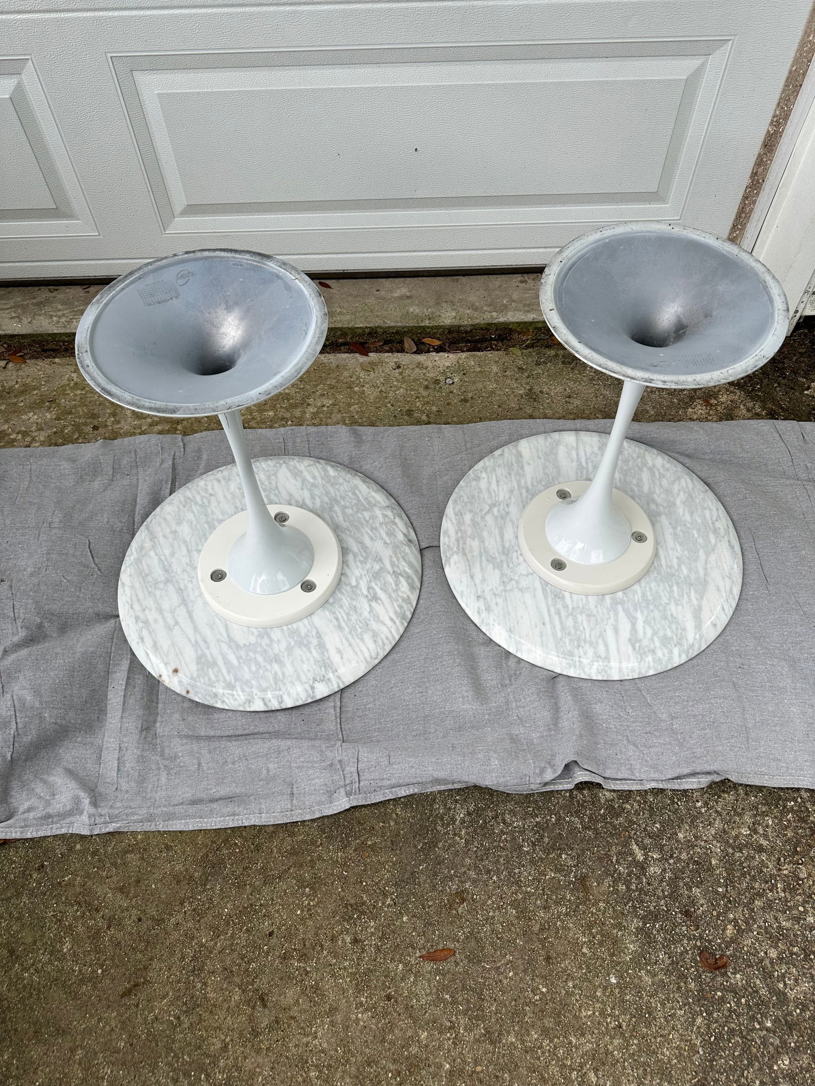 Vintage Marble Top Eero Saarinen Style Tulip Side Tables-A Pair - 7