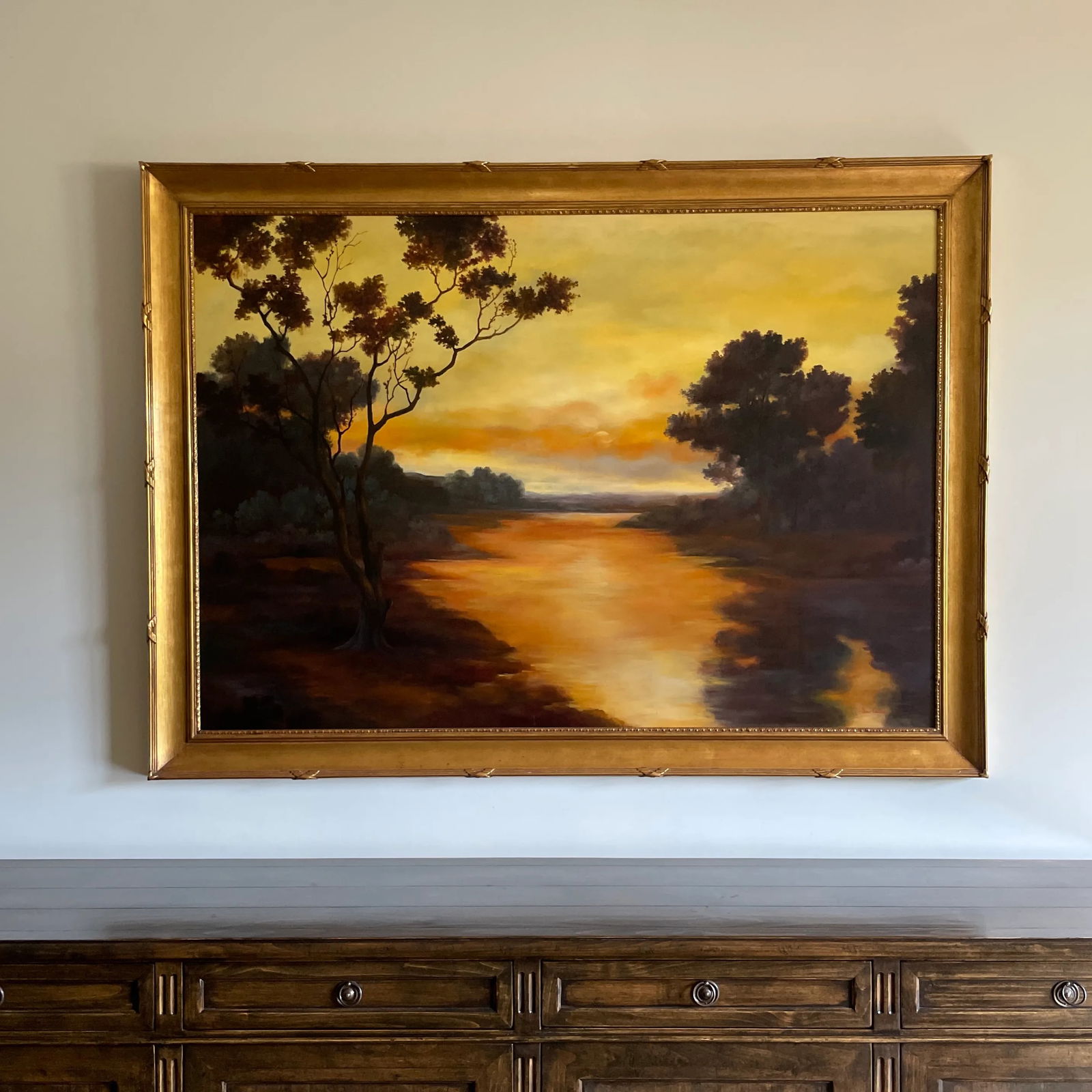 Vintage Barbizon School Style Landscape Oil Painting by Simon Addyman, Framed - 12