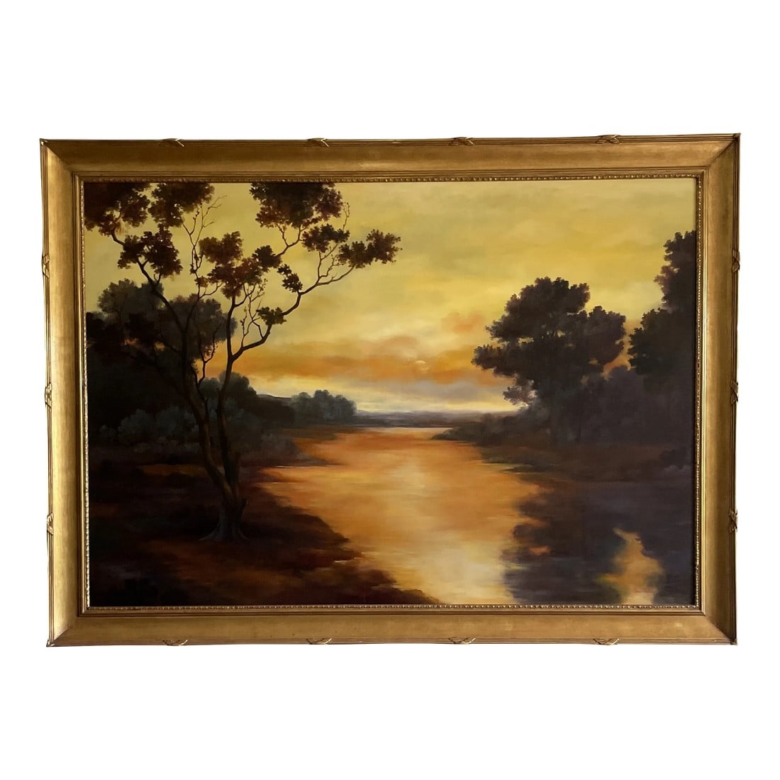 Vintage Barbizon School Style Landscape Oil Painting by Simon Addyman, Framed (1 of 12)