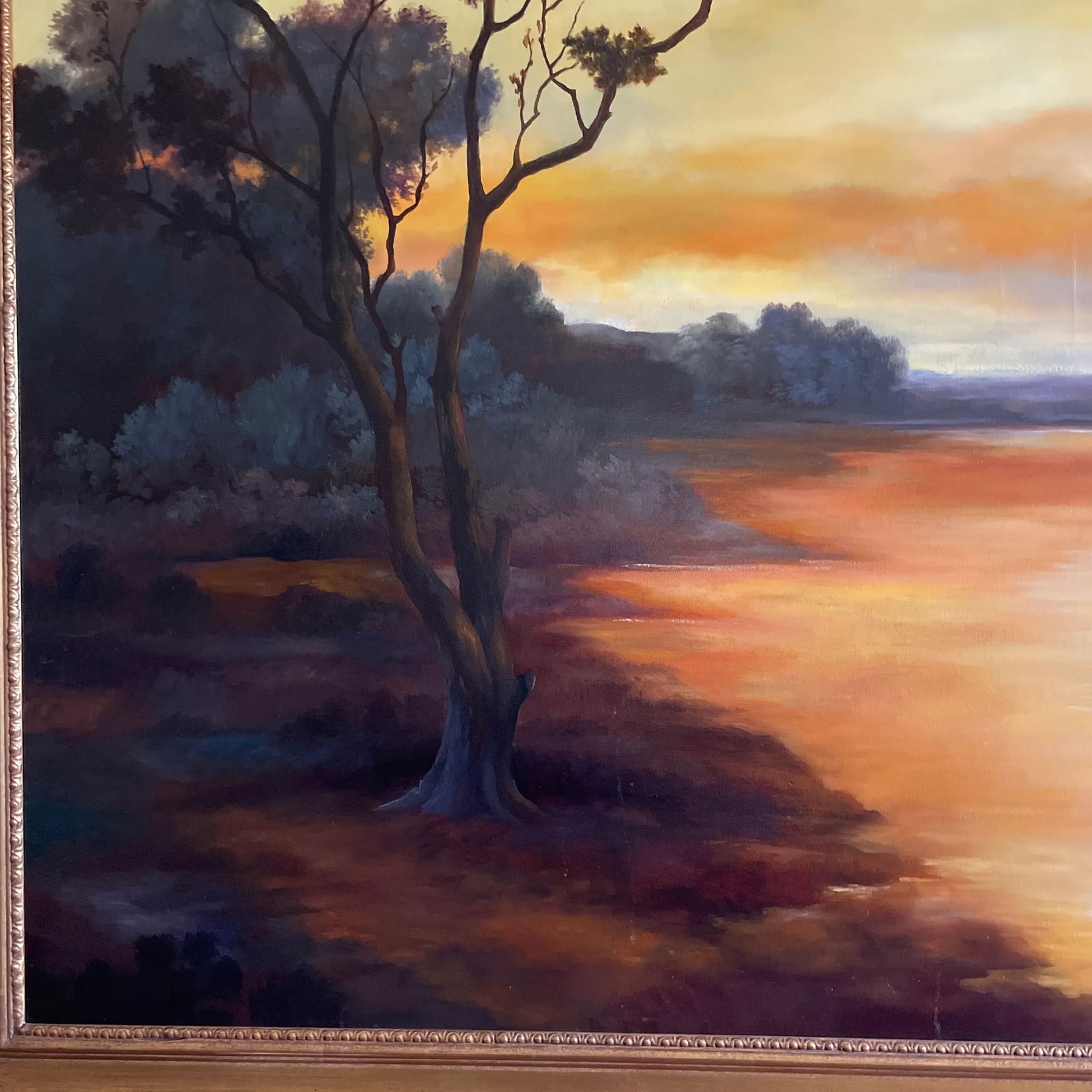 Vintage Barbizon School Style Landscape Oil Painting by Simon Addyman, Framed - 9