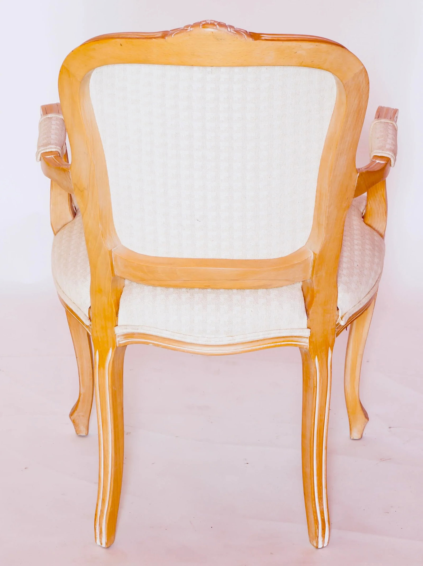 Mid 20th Century Antique Louis XV Style Giltwood Carved Open Armchairs - Set of 2 - 12