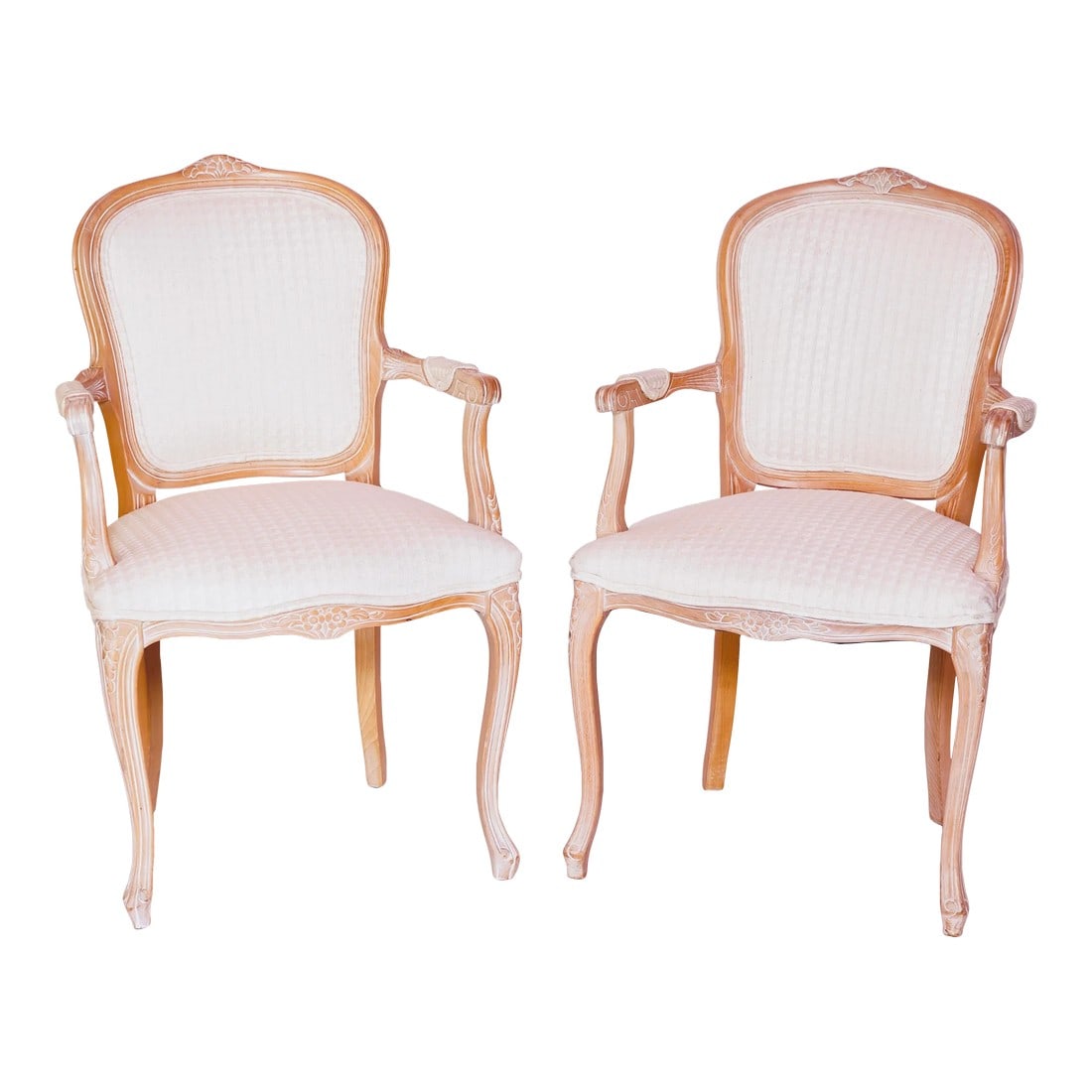 Mid 20th Century Antique Louis XV Style Giltwood Carved Open Armchairs - Set of 2 (1 of 13)