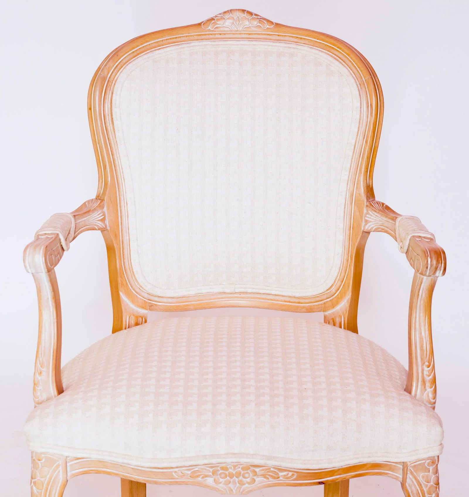 Mid 20th Century Antique Louis XV Style Giltwood Carved Open Armchairs - Set of 2 - 8