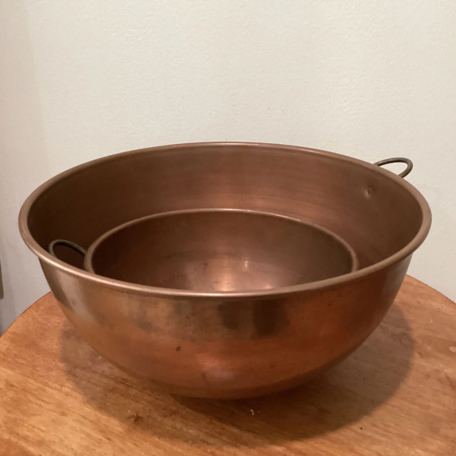 Antique Copper Mixing Bowls, Late 19th Century - Set of 2 - 11