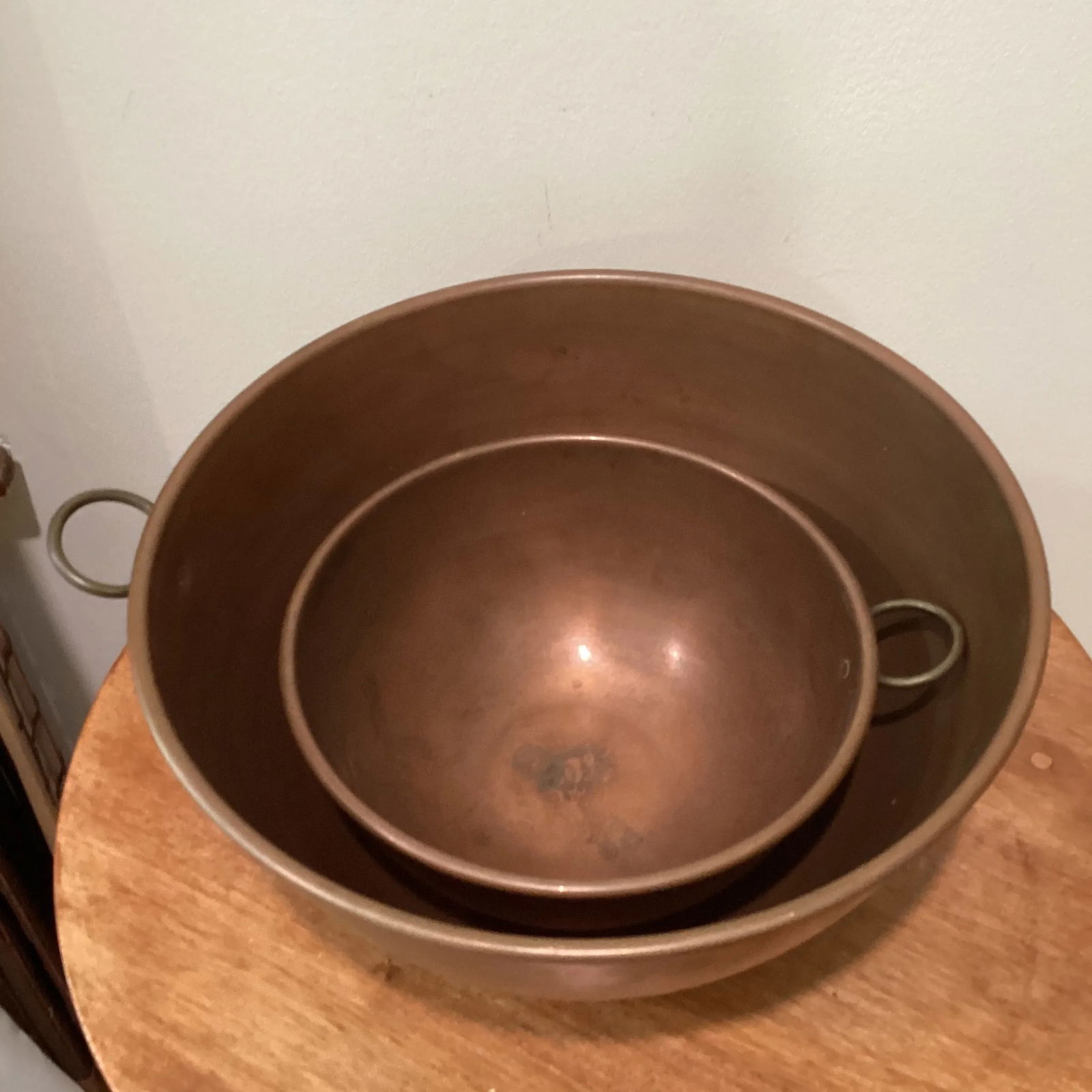 Antique Copper Mixing Bowls, Late 19th Century - Set of 2 - 13