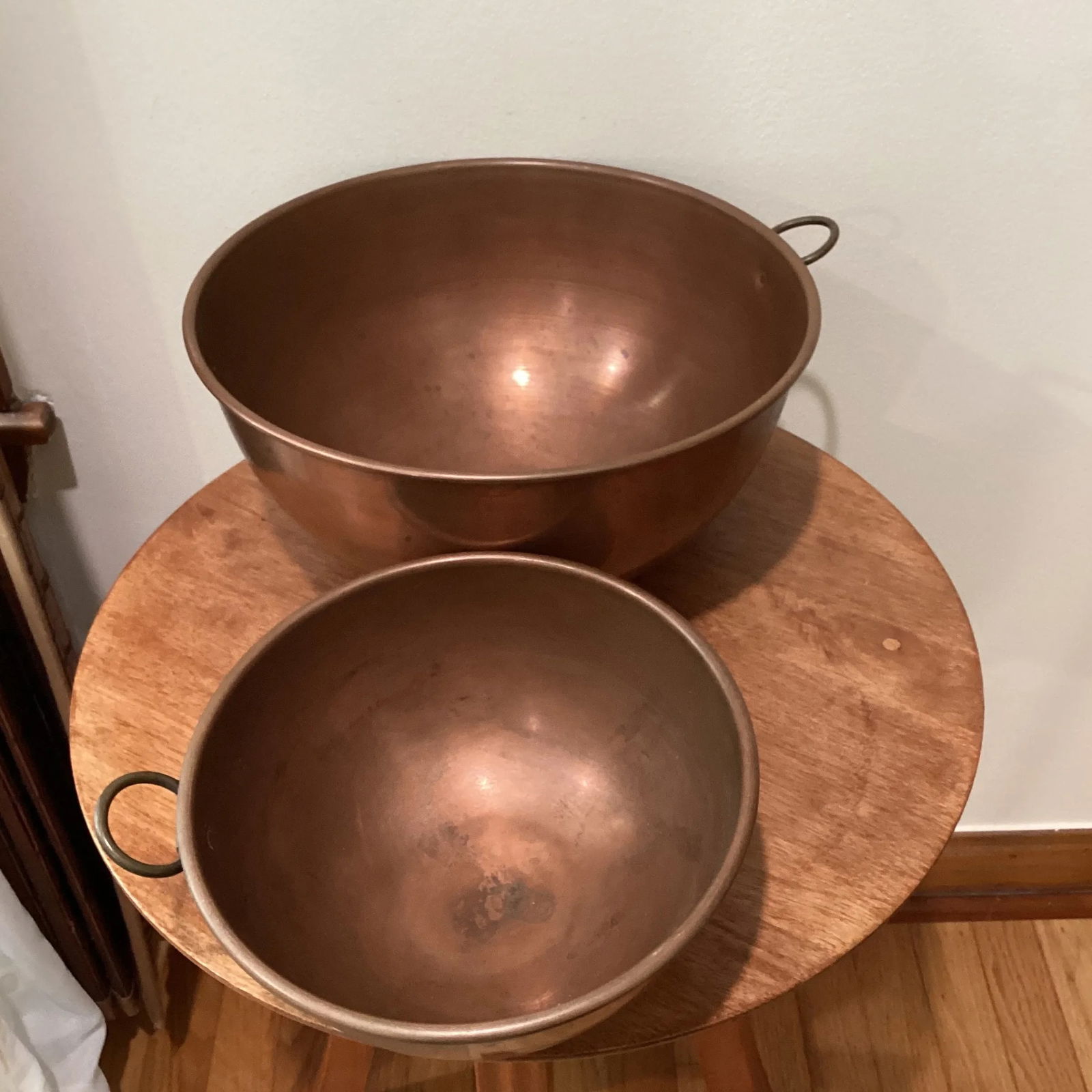 Antique Copper Mixing Bowls, Late 19th Century - Set of 2 - 8
