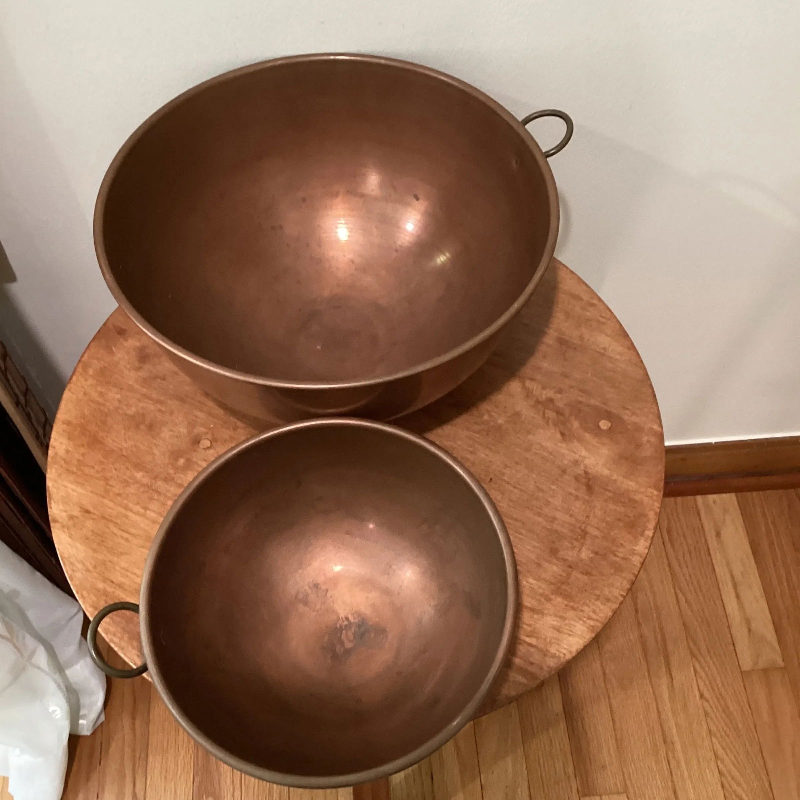 Antique Copper Mixing Bowls, Late 19th Century - Set of 2 - 9