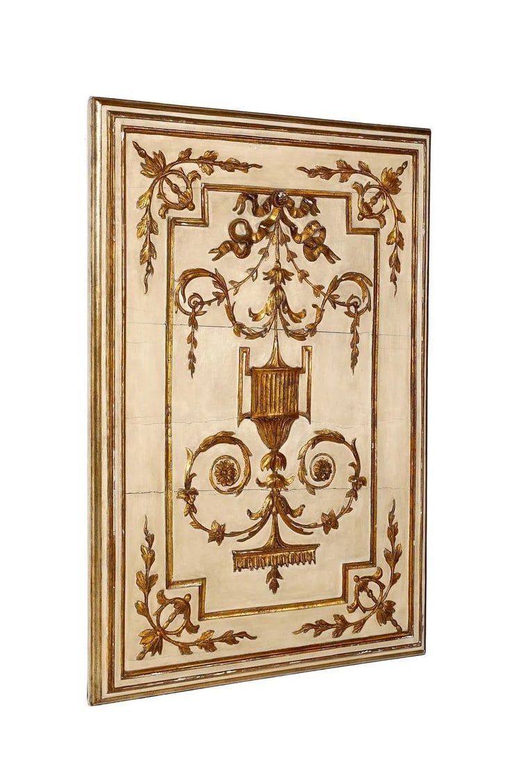 18th Century Neo-Classical Italian Carved, Painted and Gilt Wall Panel - 2