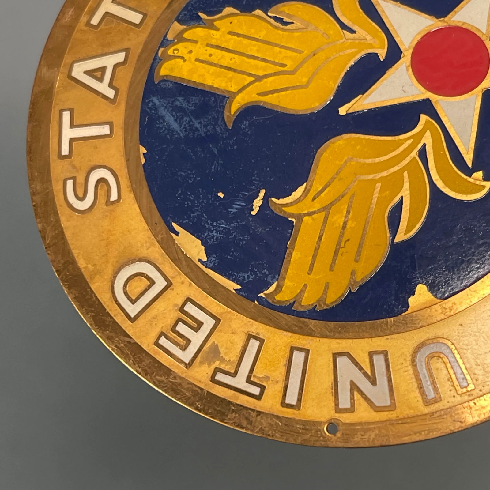 1940s Unmounted Us Army Air Force Insignia Equipment Metal Brass Plaque Badge - 7