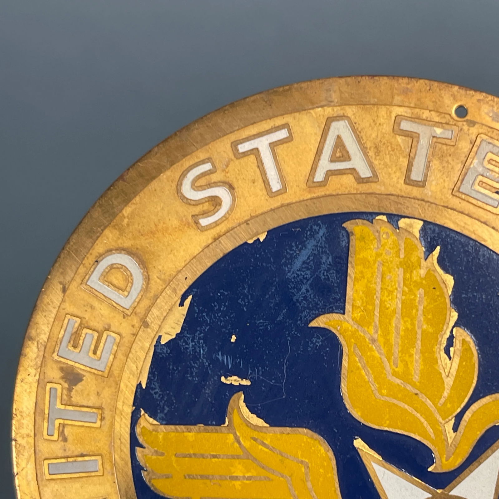 1940s Unmounted Us Army Air Force Insignia Equipment Metal Brass Plaque Badge - 9