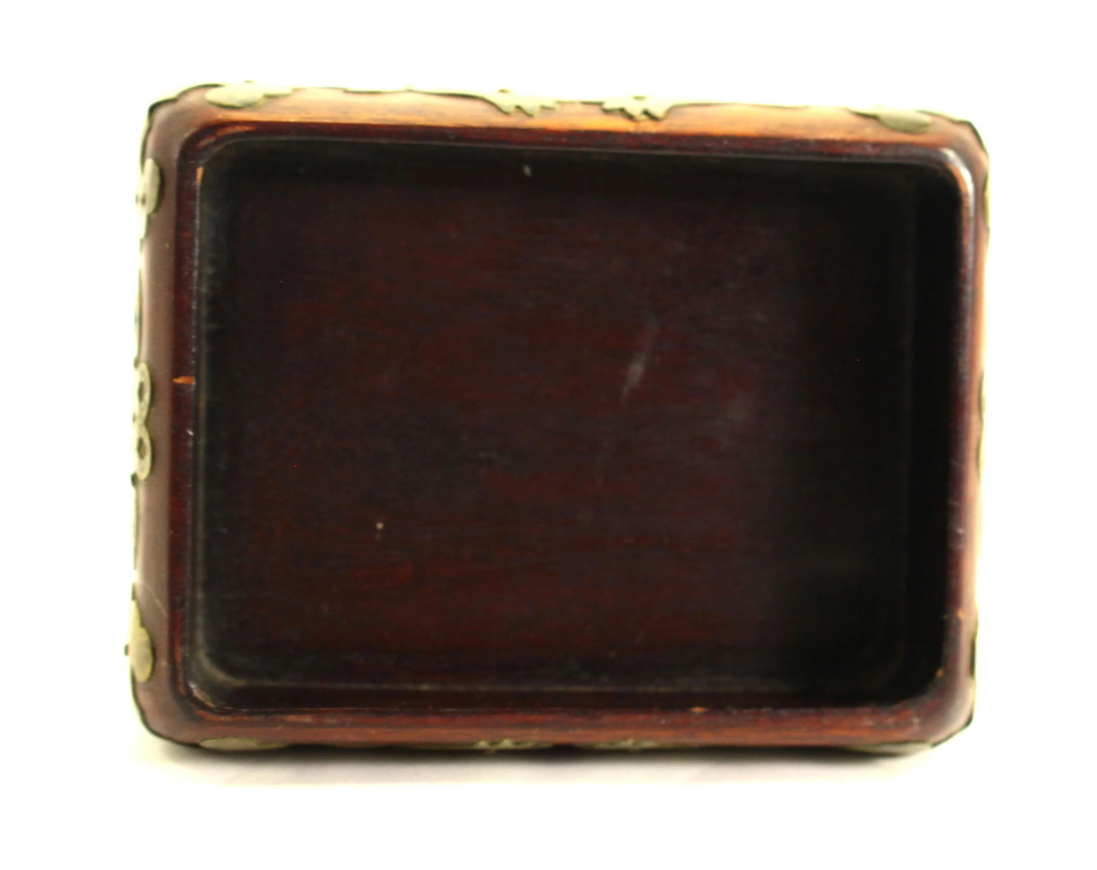 19th Century Boxwood Chinese Box With Brass Overlay, Prosperity "Lu" Sign, Bats & Fish - 10