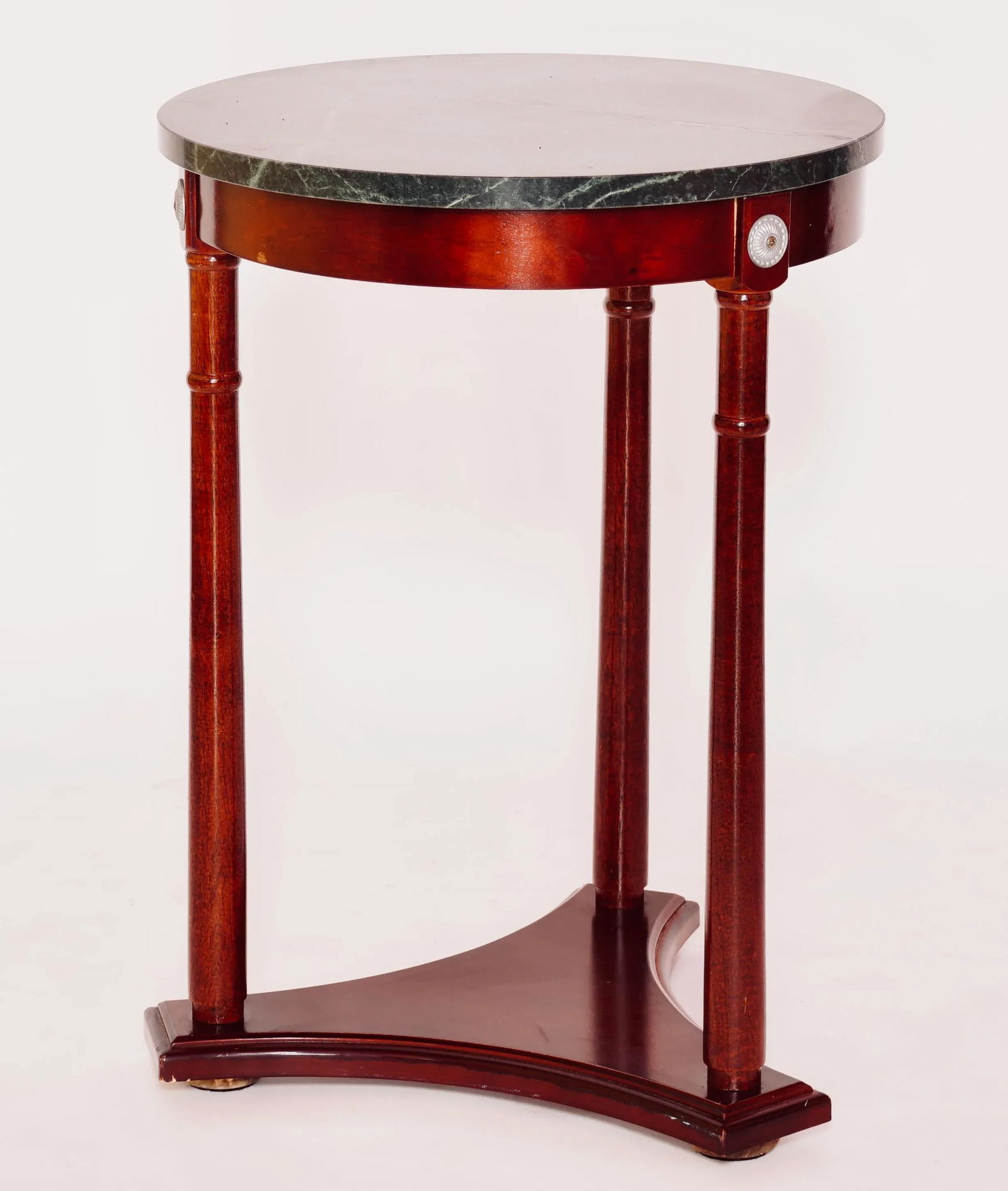 Mid 20th Century Regency Style Marble Pedestal Side Table - 5