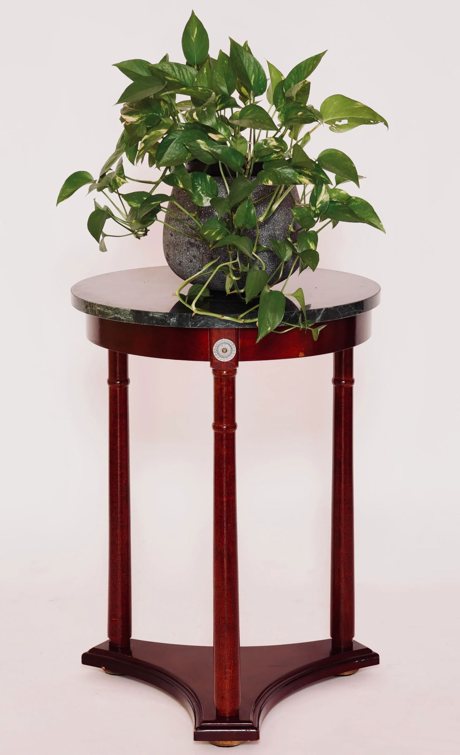 Mid 20th Century Regency Style Marble Pedestal Side Table - 8