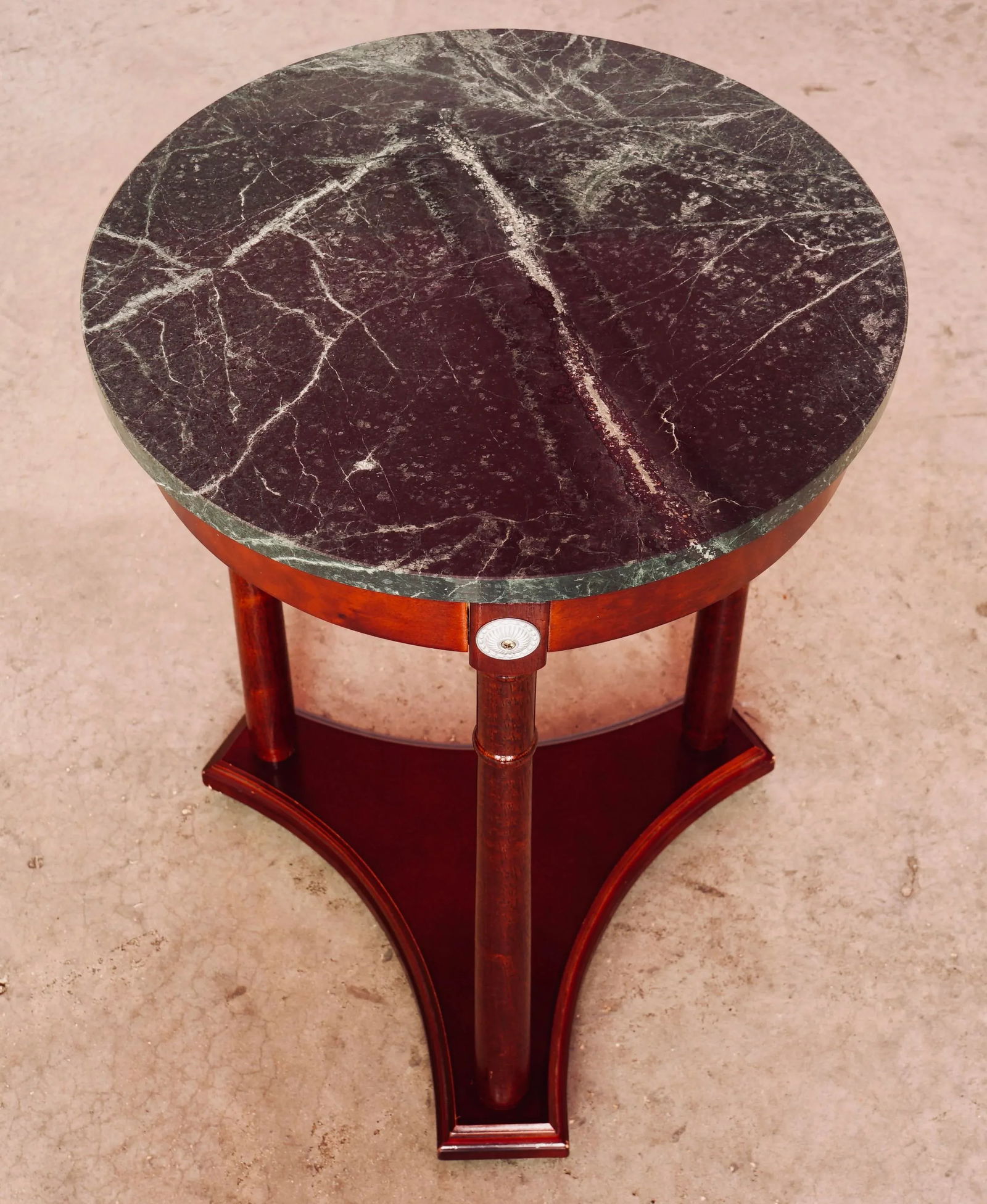 Mid 20th Century Regency Style Marble Pedestal Side Table - 9