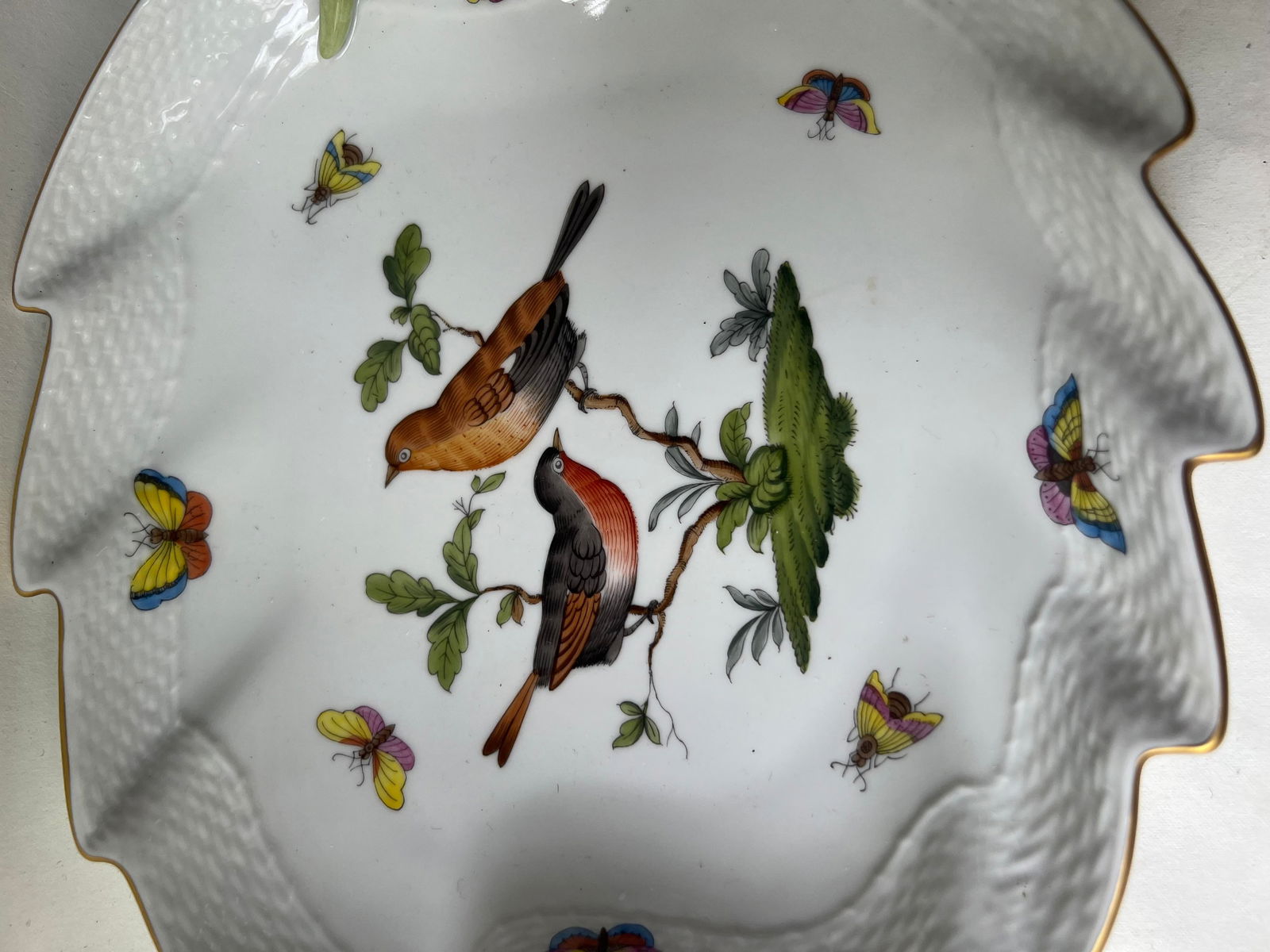 Vintage Herend Rothschild Leaf Dish - 6