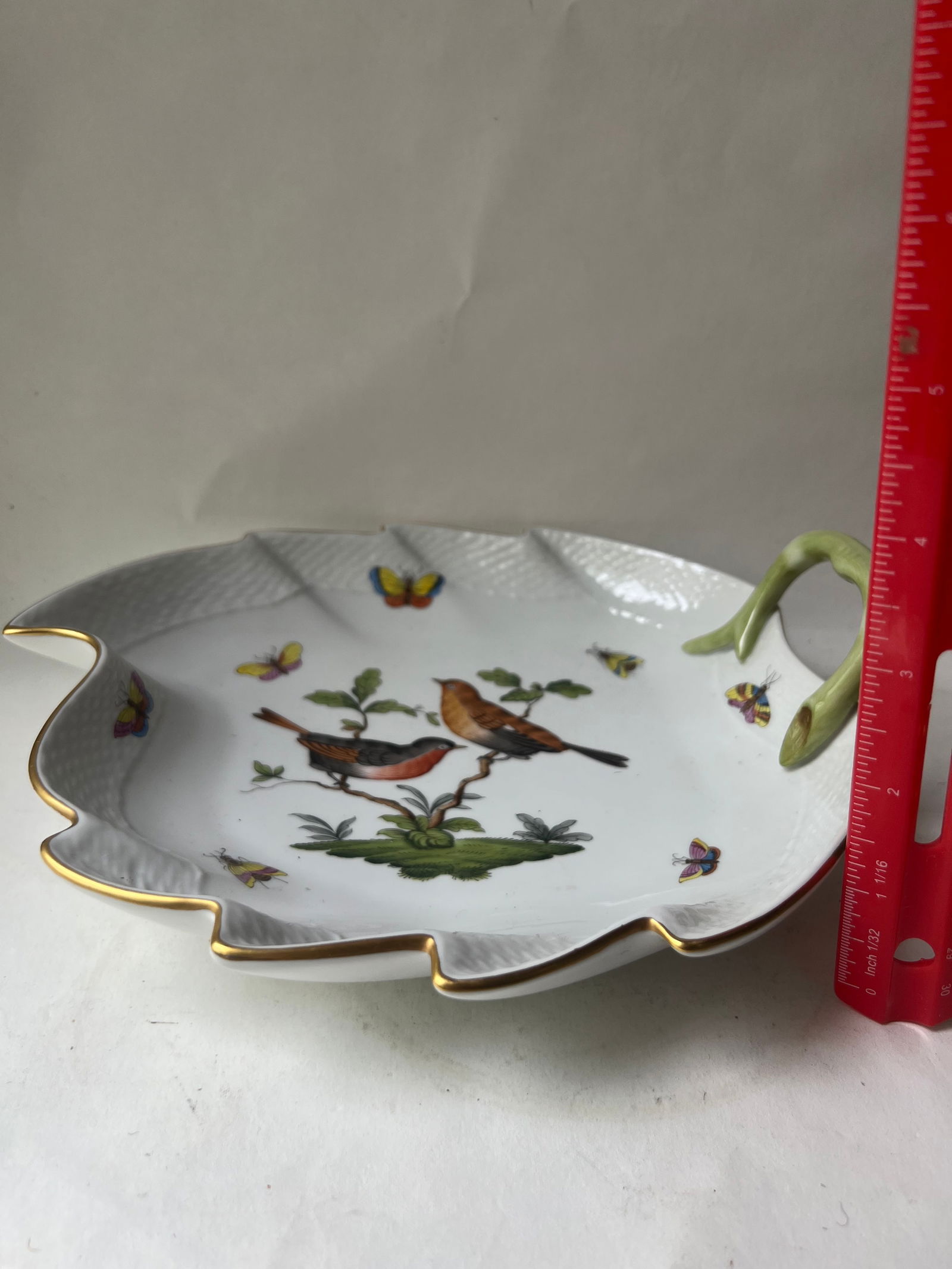 Vintage Herend Rothschild Leaf Dish - 8